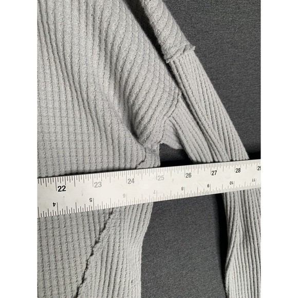 Free People Monterey Thermal Top Cotton Blend Thumb Hole Grey Women Small - Picture 7 of 13